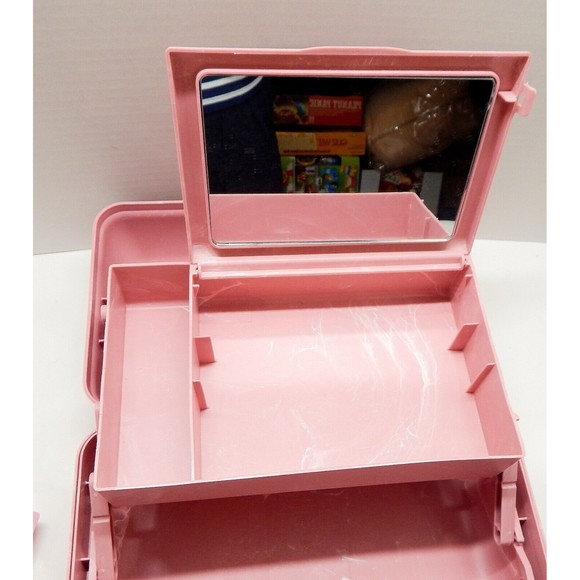 Caboodles On The Go Girl Pink Makeup Classic Carrying Case Box Marbleized Pink - Picture 12 of 14